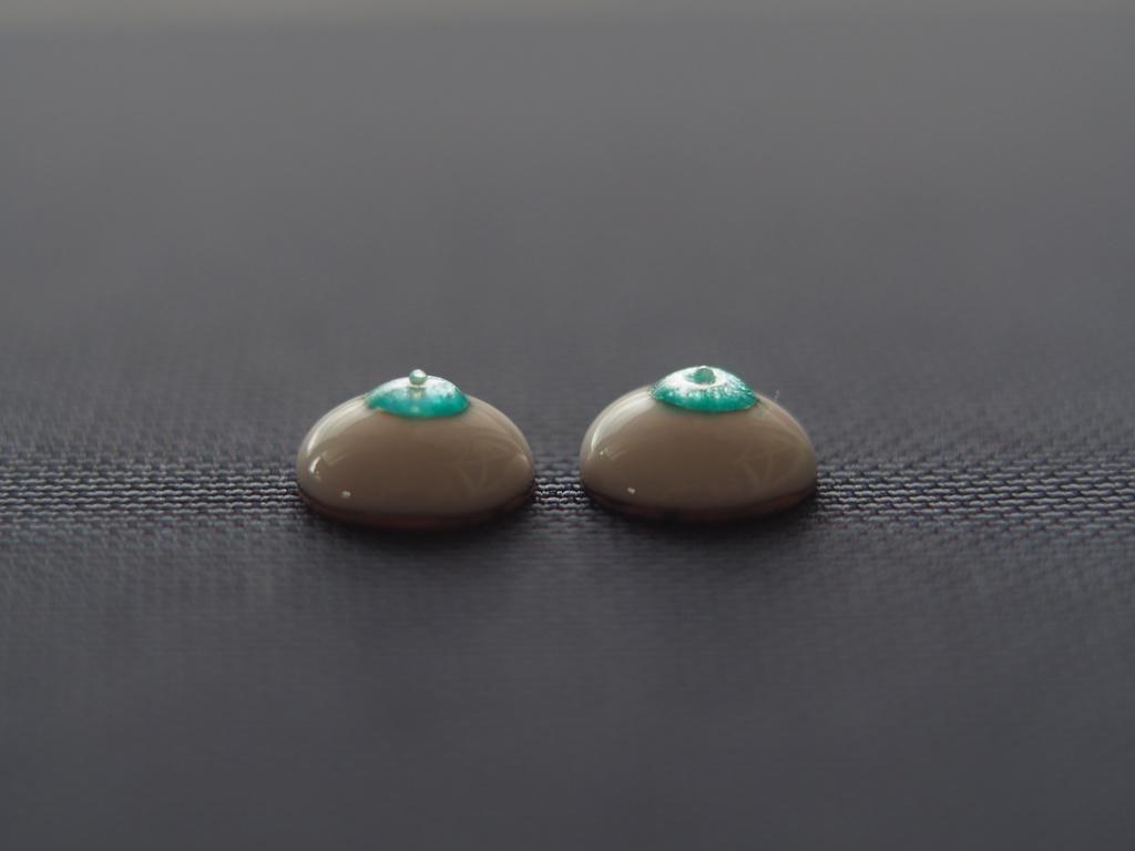 10mm/5mm 小虹彩ブルーグリーン系水彩タイプ 七宝グラスアイ 七宝焼きドールアイ