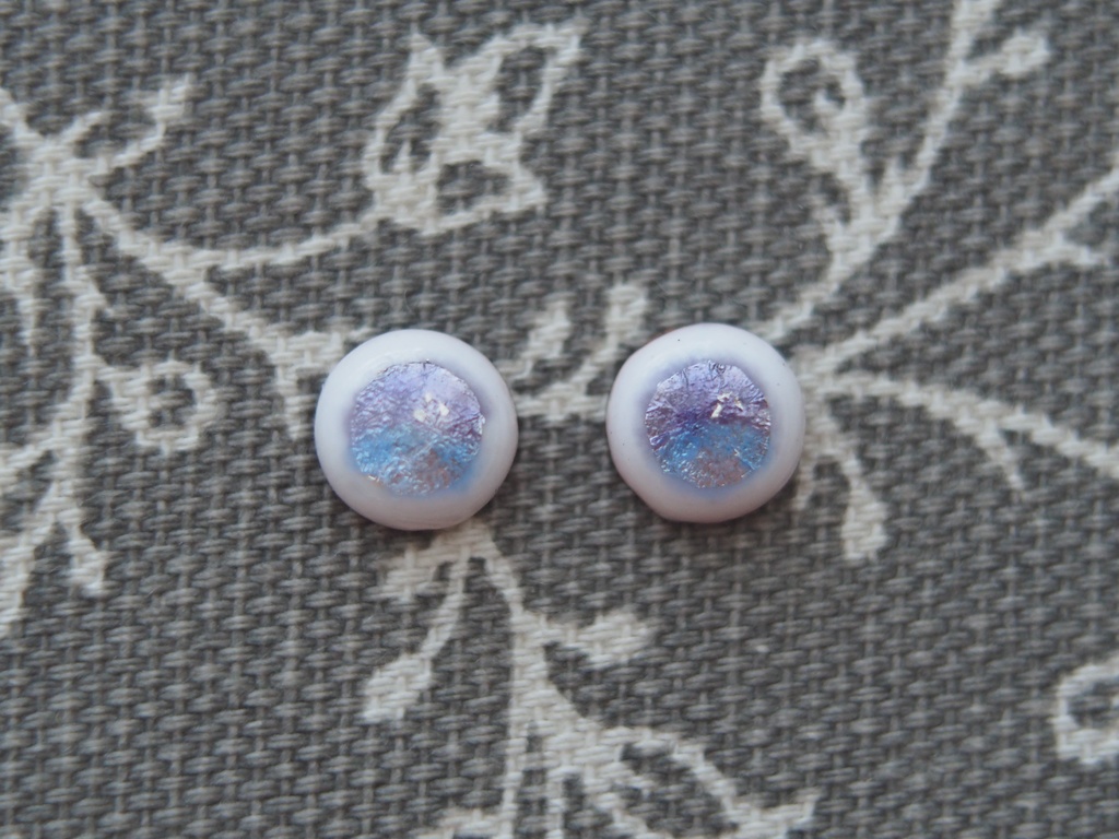 【2種】8mm/6mm ゆめかわパープル &アニメ風イエロー水彩タイプ 七宝グラスアイ 七宝焼きドールアイ