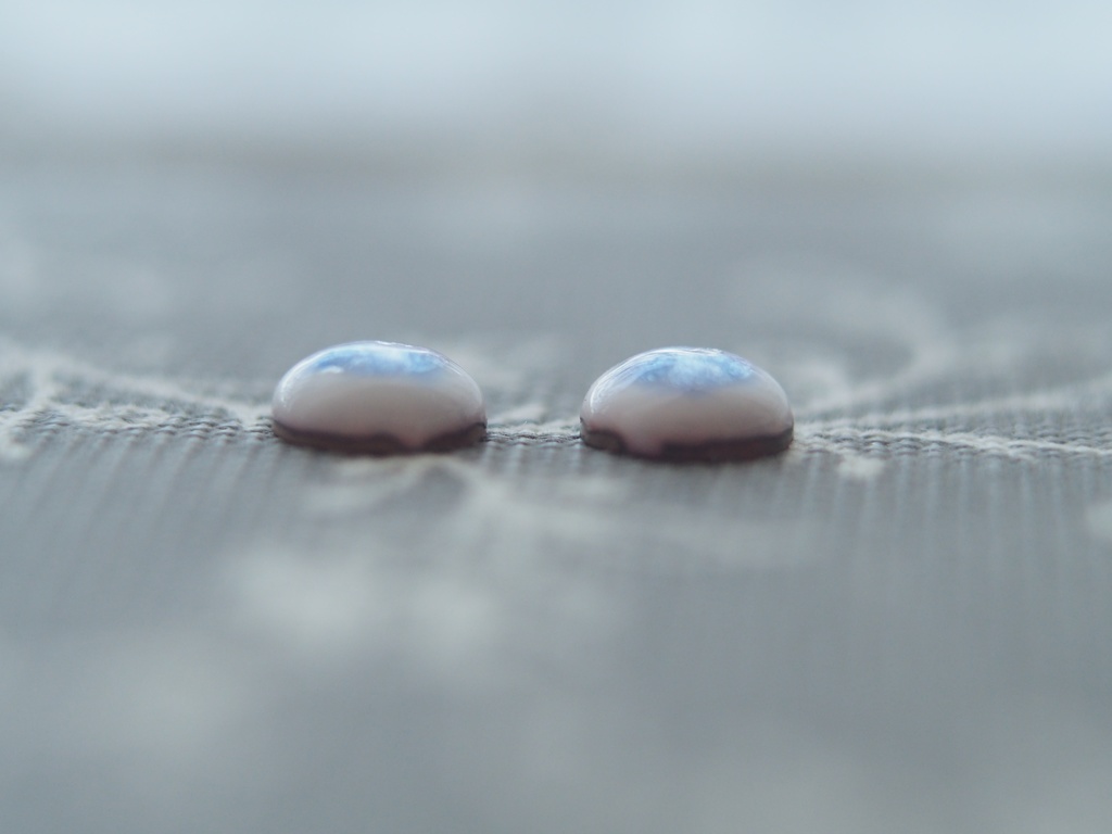 【2種】8mm/6mm ゆめかわパープル &アニメ風イエロー水彩タイプ 七宝グラスアイ 七宝焼きドールアイ