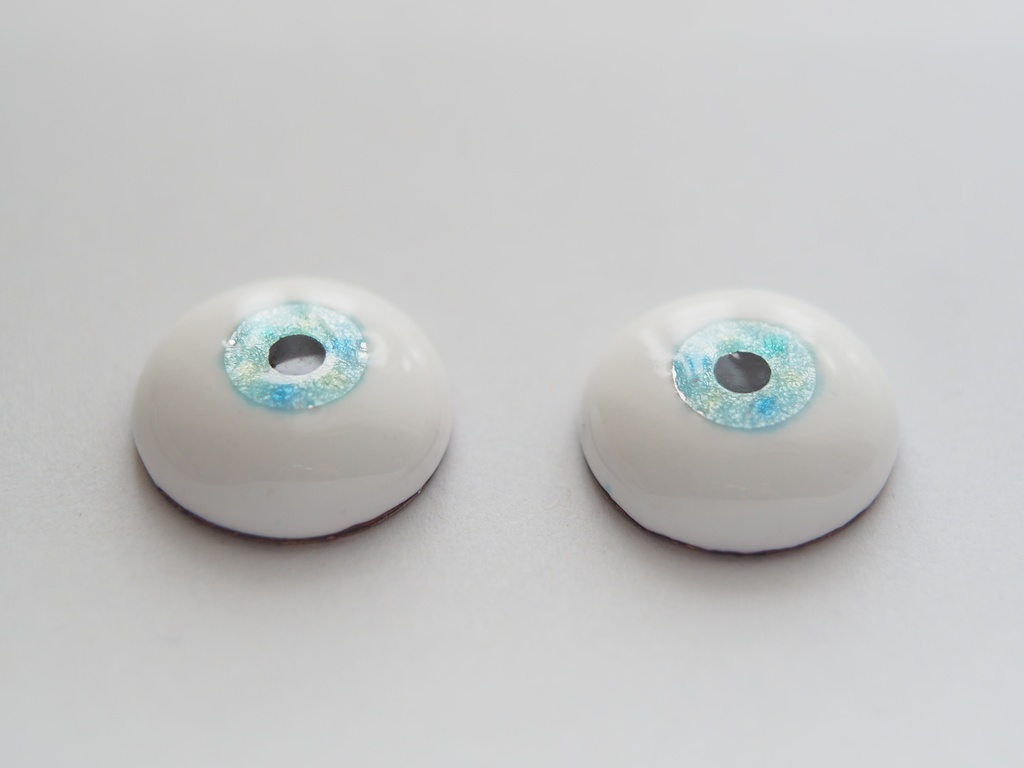 18mm/9mm 水色系水彩タイプ 七宝グラスアイ