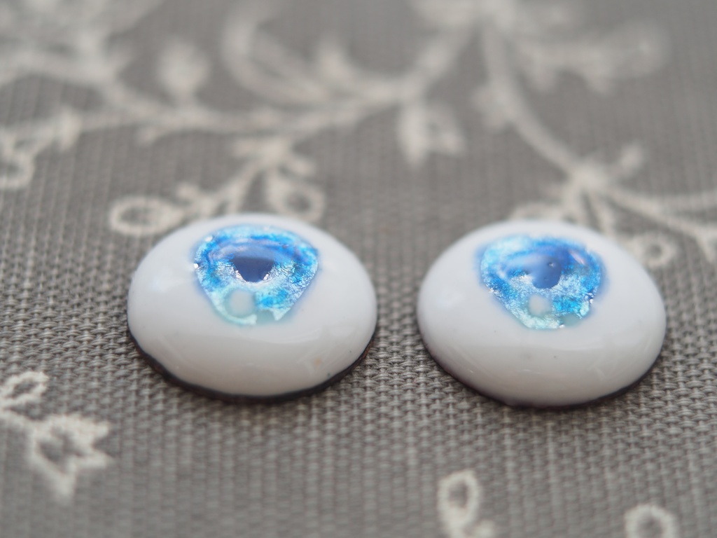 20mm/11.5-10.5mm kumako用ブルー系 水彩タイプ 七宝グラスアイ