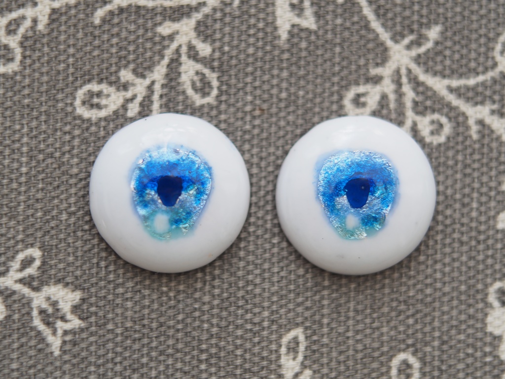 20mm/11.5-10.5mm kumako用ブルー系 水彩タイプ 七宝グラスアイ