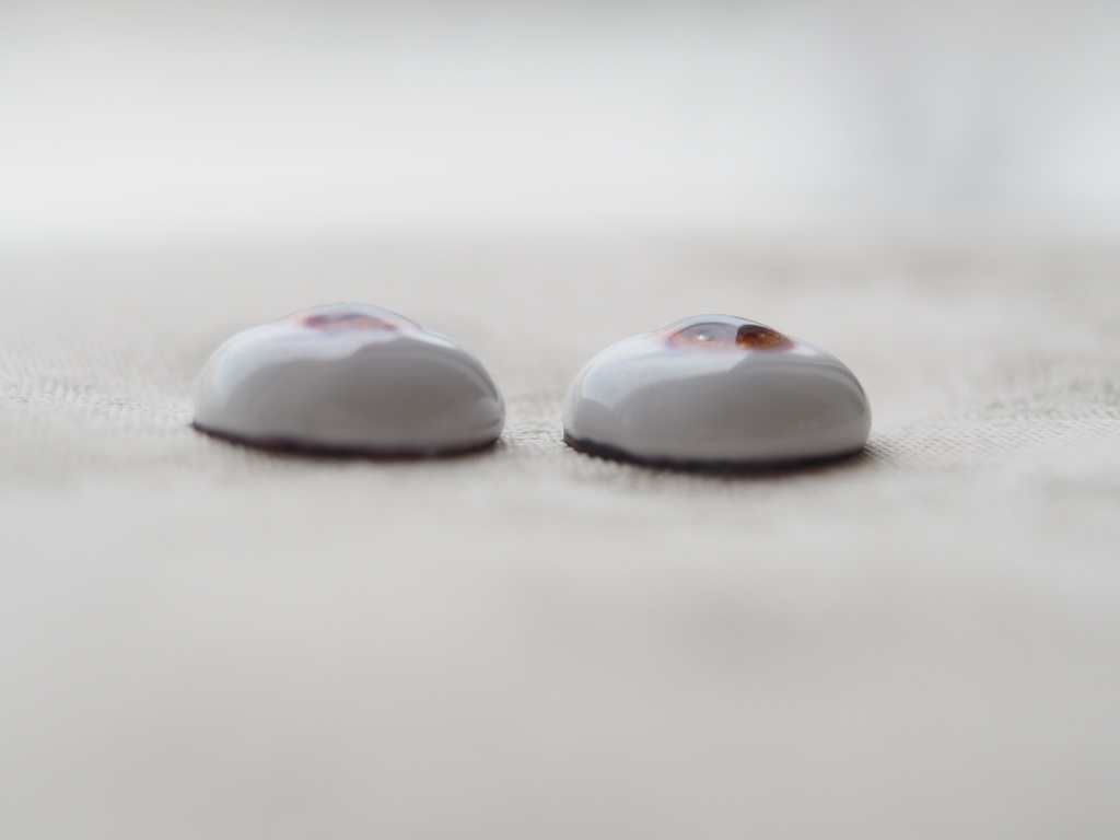 【B品】15mm/8mm 橙色 水彩タイプ 七宝グラスアイ