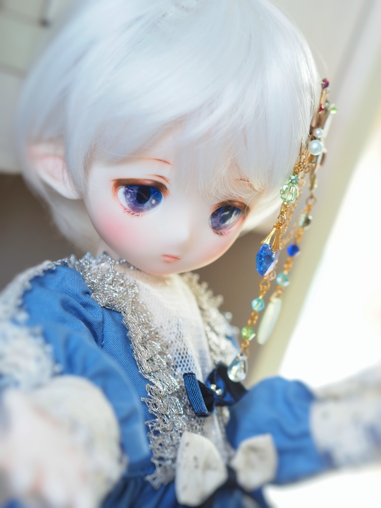 【B品】20mm/13-12mm kumako用 青紫系 水彩タイプ 七宝グラスアイ