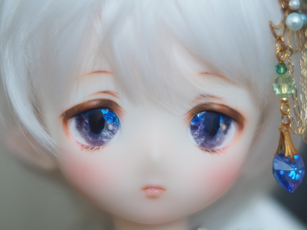 【B品】20mm/13-12mm kumako用 青紫系 水彩タイプ 七宝グラスアイ