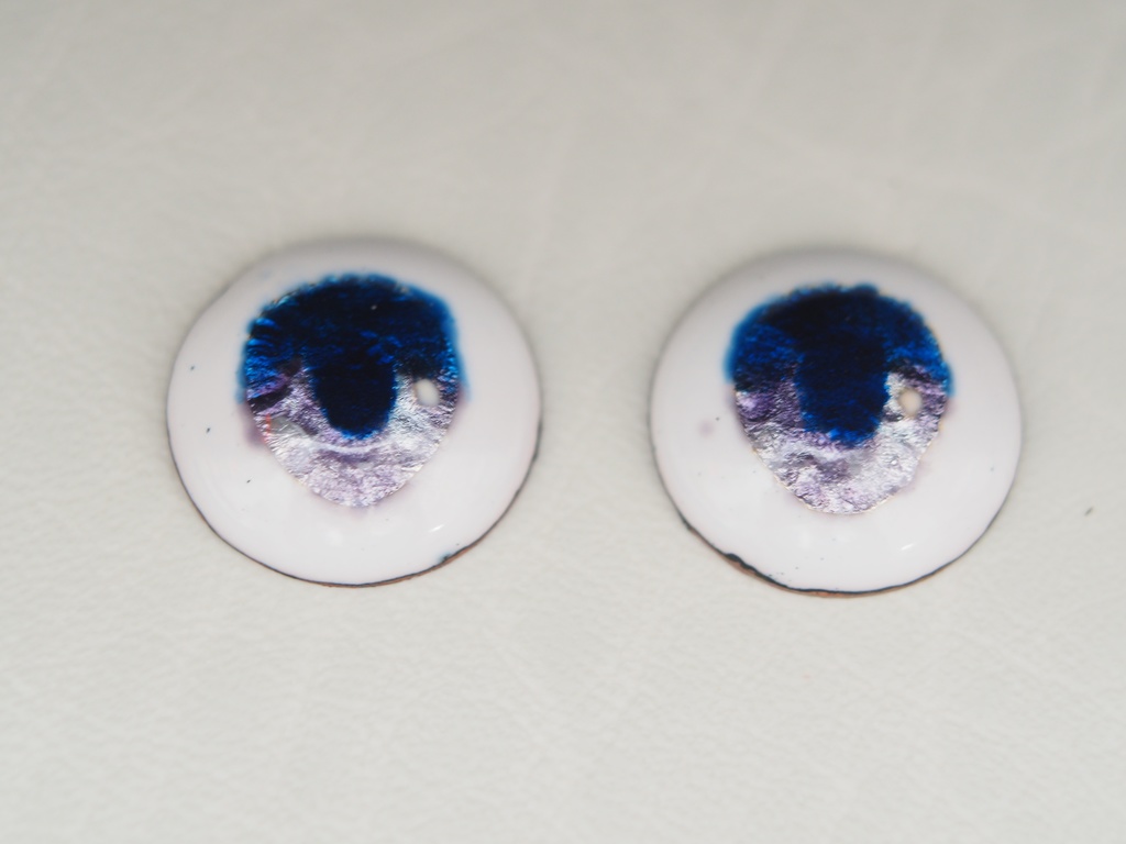 【B品】20mm/13-12mm kumako用 青紫系 水彩タイプ 七宝グラスアイ