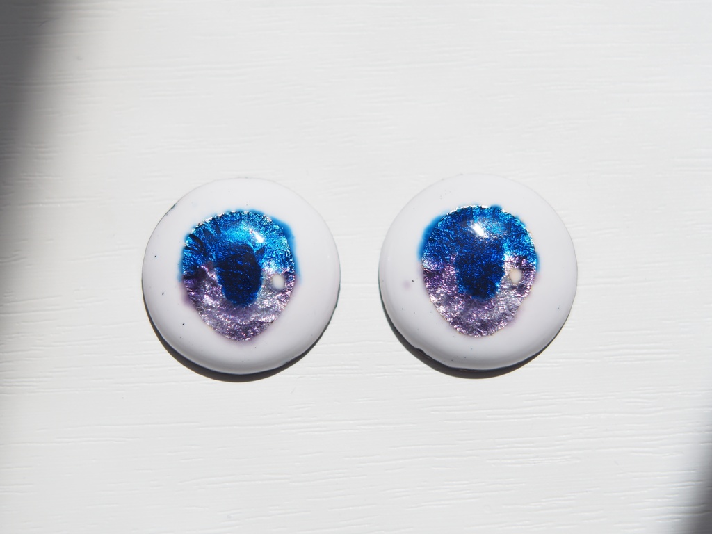 【B品】20mm/13-12mm kumako用 青紫系 水彩タイプ 七宝グラスアイ
