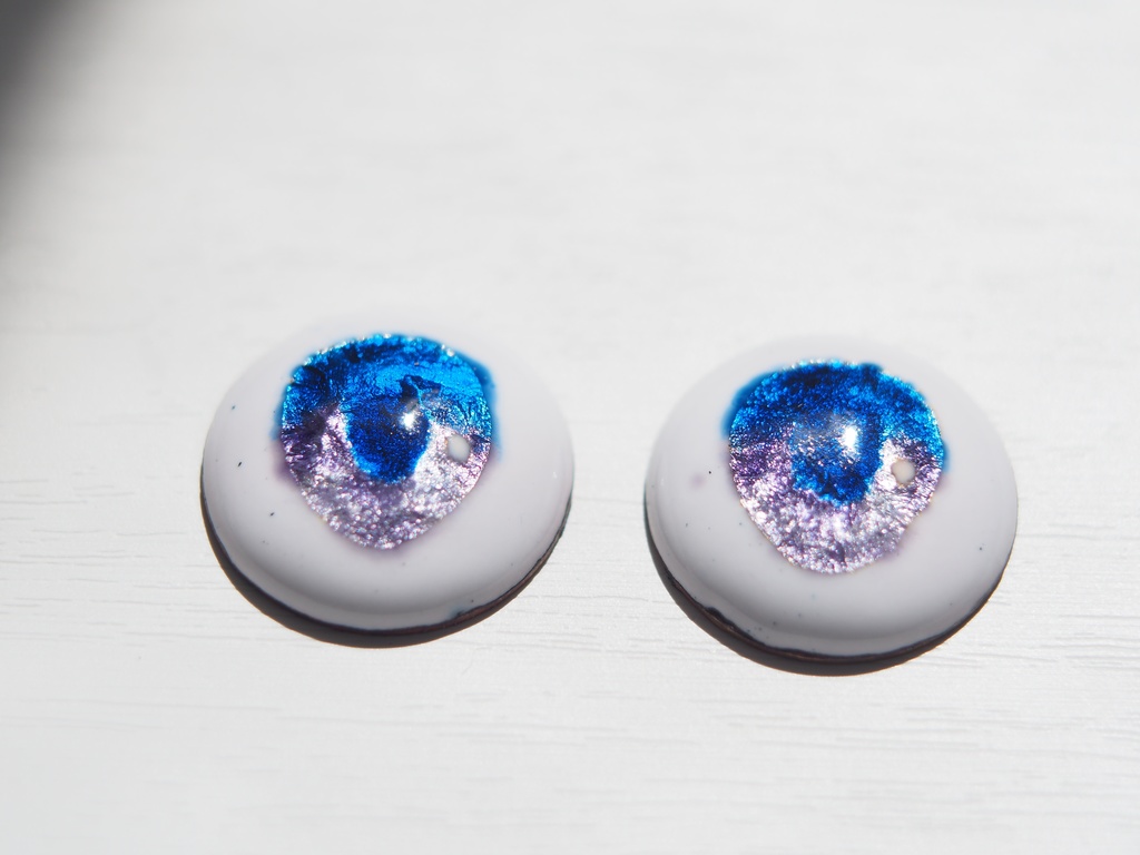 【B品】20mm/13-12mm kumako用 青紫系 水彩タイプ 七宝グラスアイ