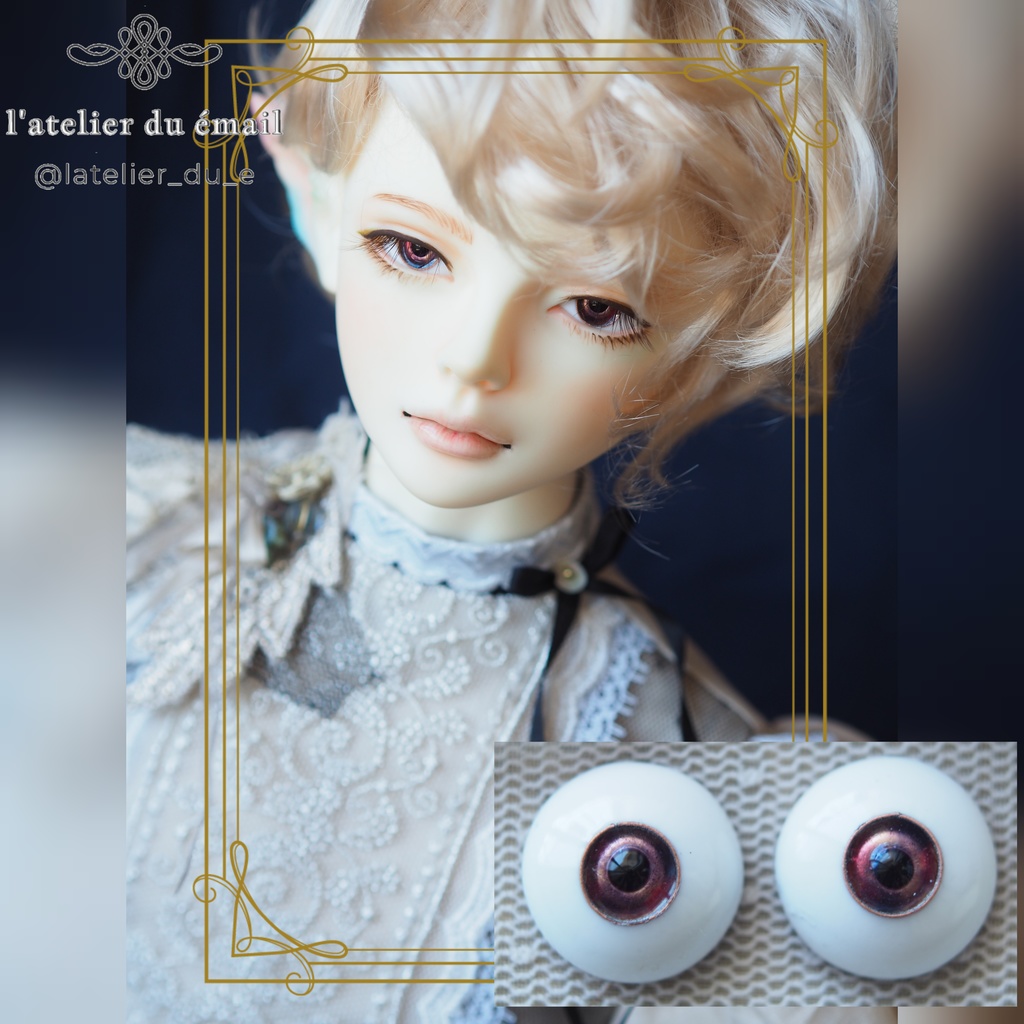 15mm/7mm 紫×ピンク系カッパータイプ 七宝グラスアイ