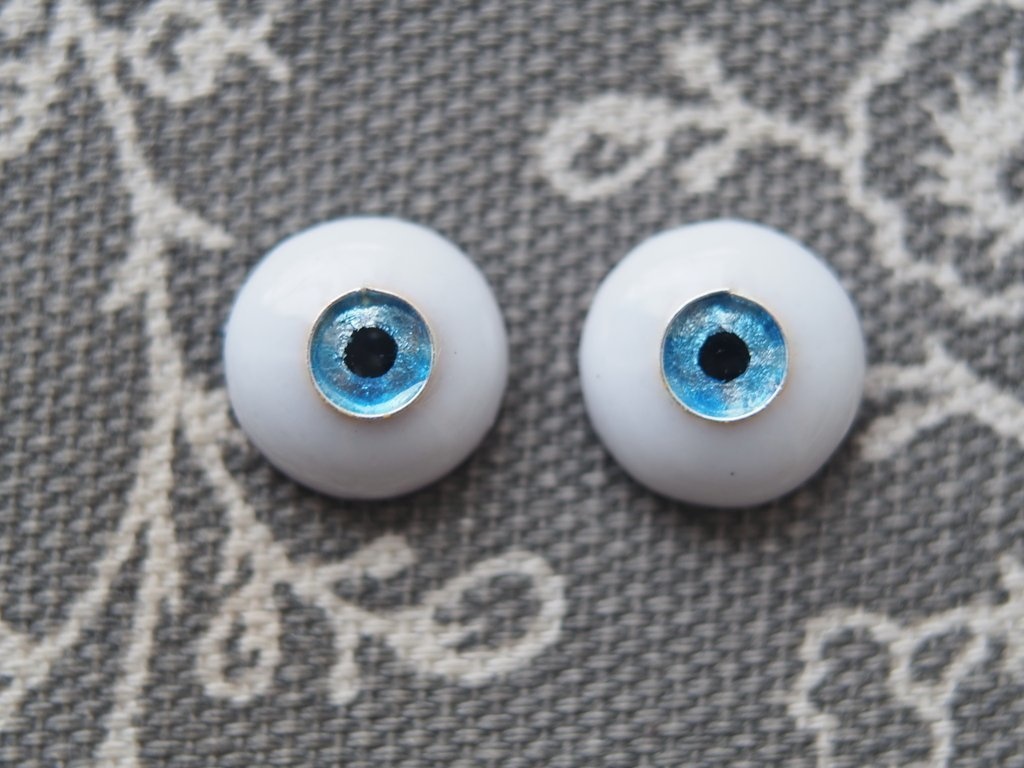 12mm/5.5mm 水色系ジェムタイプ 七宝グラスアイ