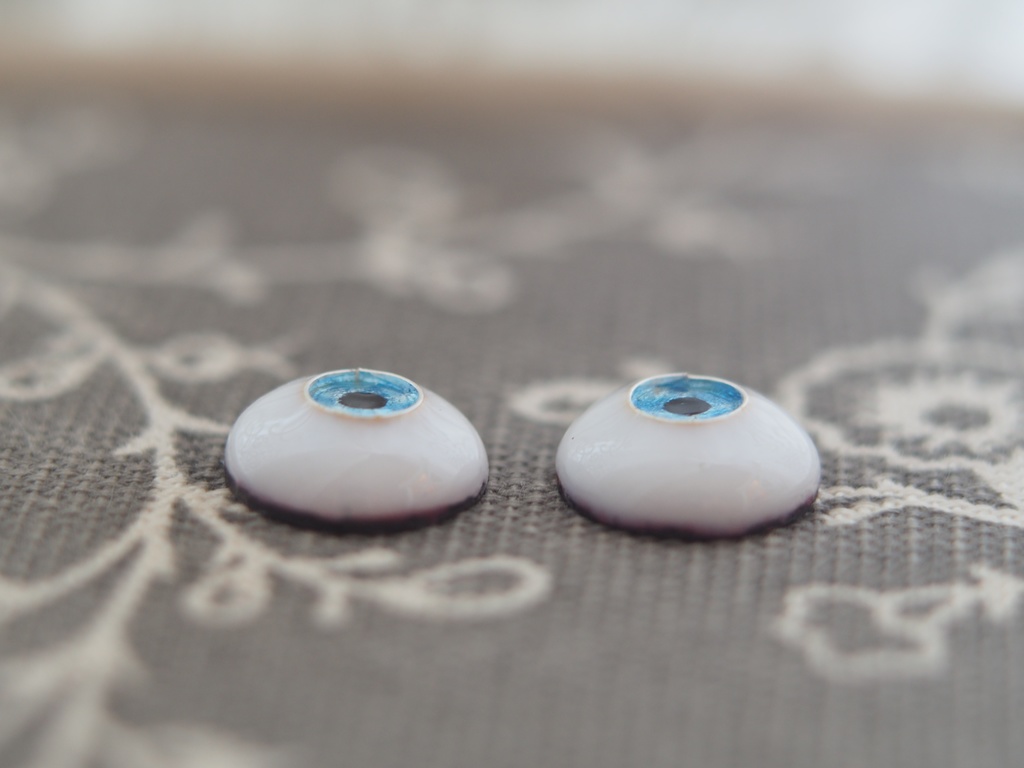 12mm/5.5mm 水色系ジェムタイプ 七宝グラスアイ