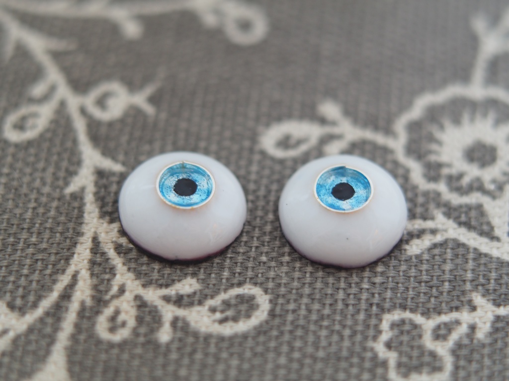 12mm/5.5mm 水色系ジェムタイプ 七宝グラスアイ