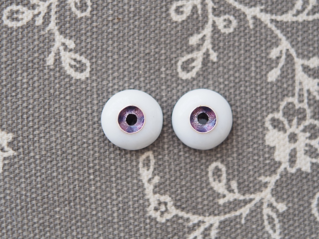 12mm/5.5mm 紫系ジェムタイプ 七宝グラスアイ