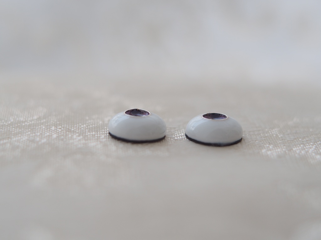 12mm/5.5mm 紫系ジェムタイプ 七宝グラスアイ