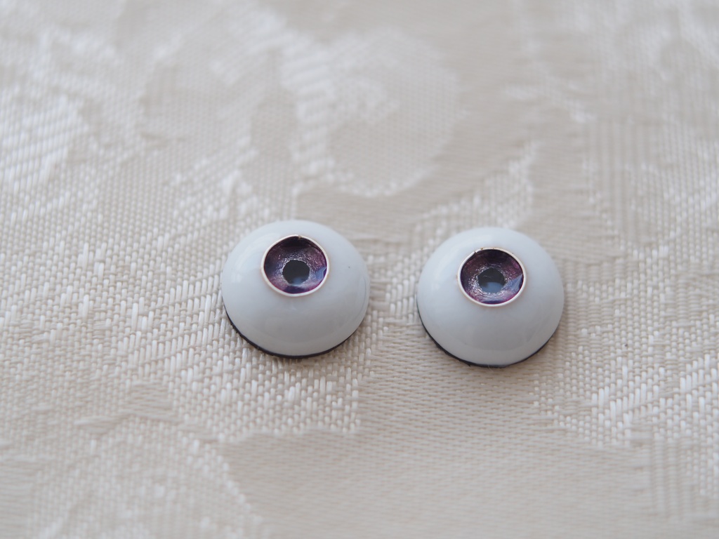 12mm/5.5mm 紫系ジェムタイプ 七宝グラスアイ