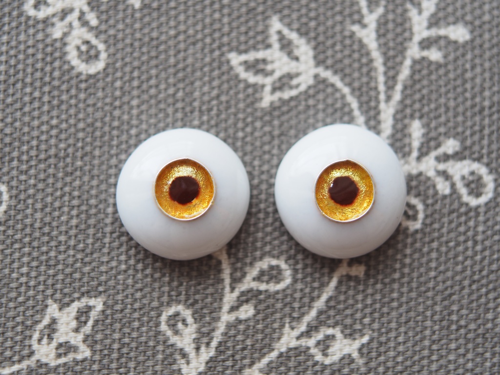 16mm/8mm 向日葵色ジェムタイプ 七宝グラスアイ