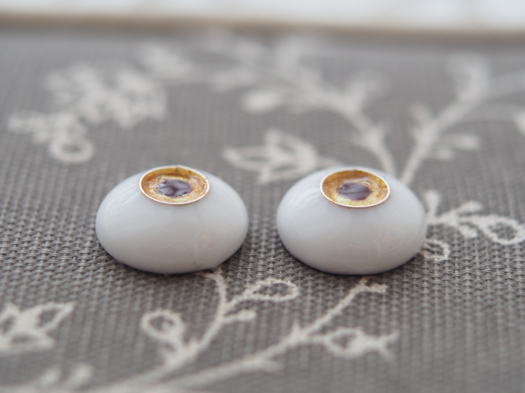 16mm/8mm 向日葵色ジェムタイプ 七宝グラスアイ