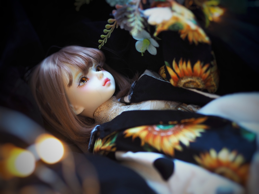 16mm/8mm 向日葵色ジェムタイプ 七宝グラスアイ