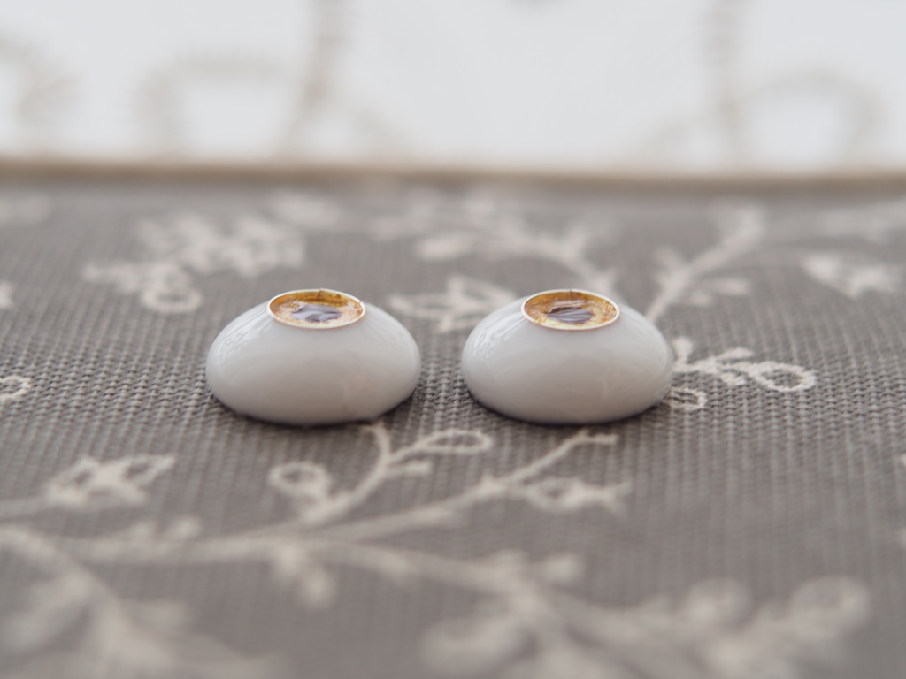 16mm/8mm 向日葵色ジェムタイプ 七宝グラスアイ