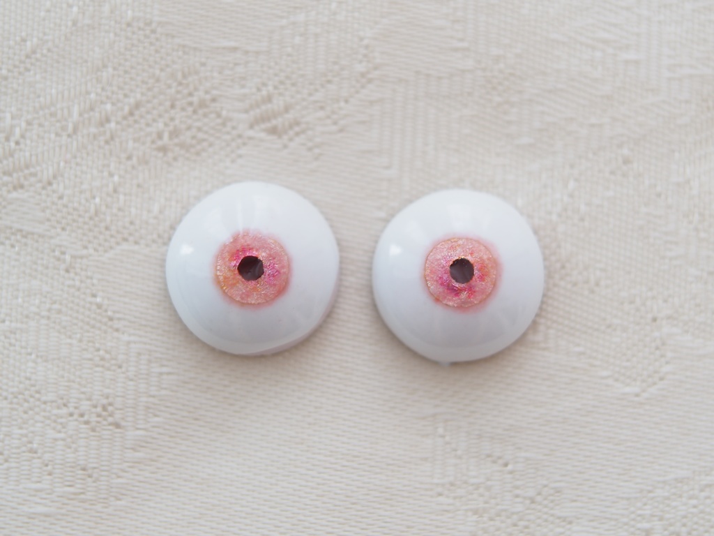 【B品】15.5mm/7mm 桃色水彩タイプ 七宝グラスアイ
