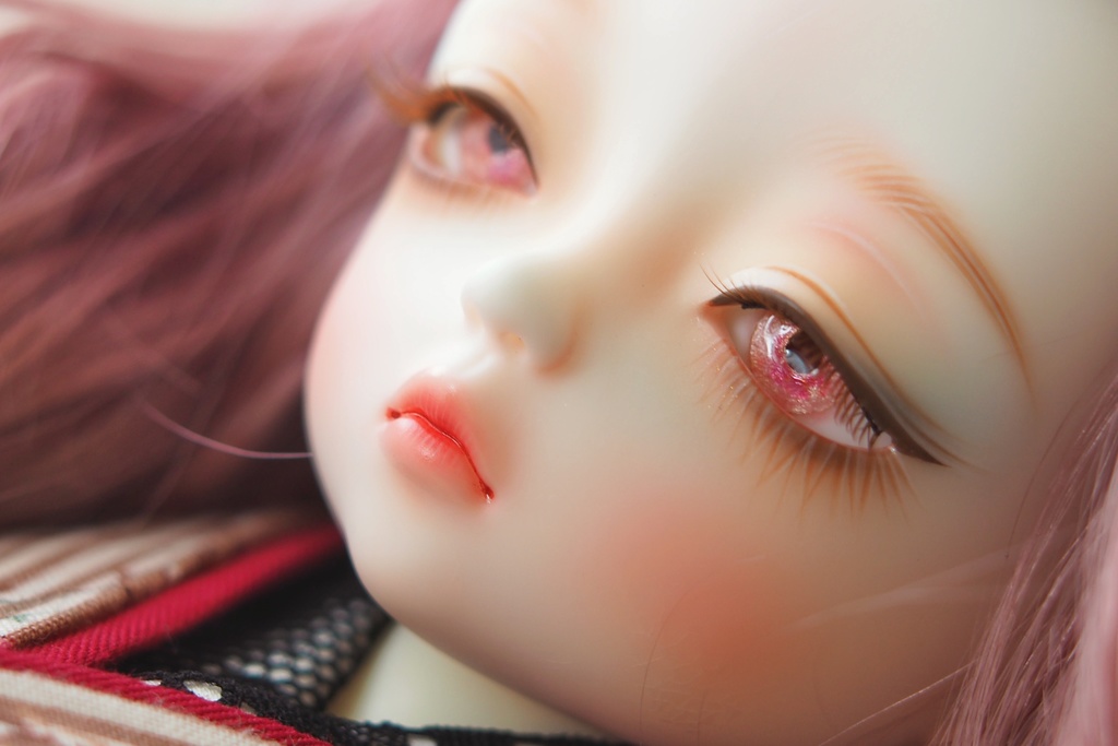 【B品】15.5mm/7mm 桃色水彩タイプ 七宝グラスアイ