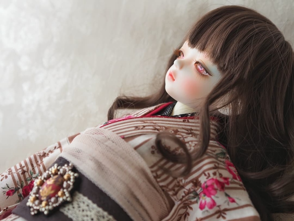 【B品】15.5mm/7mm 桃色水彩タイプ 七宝グラスアイ