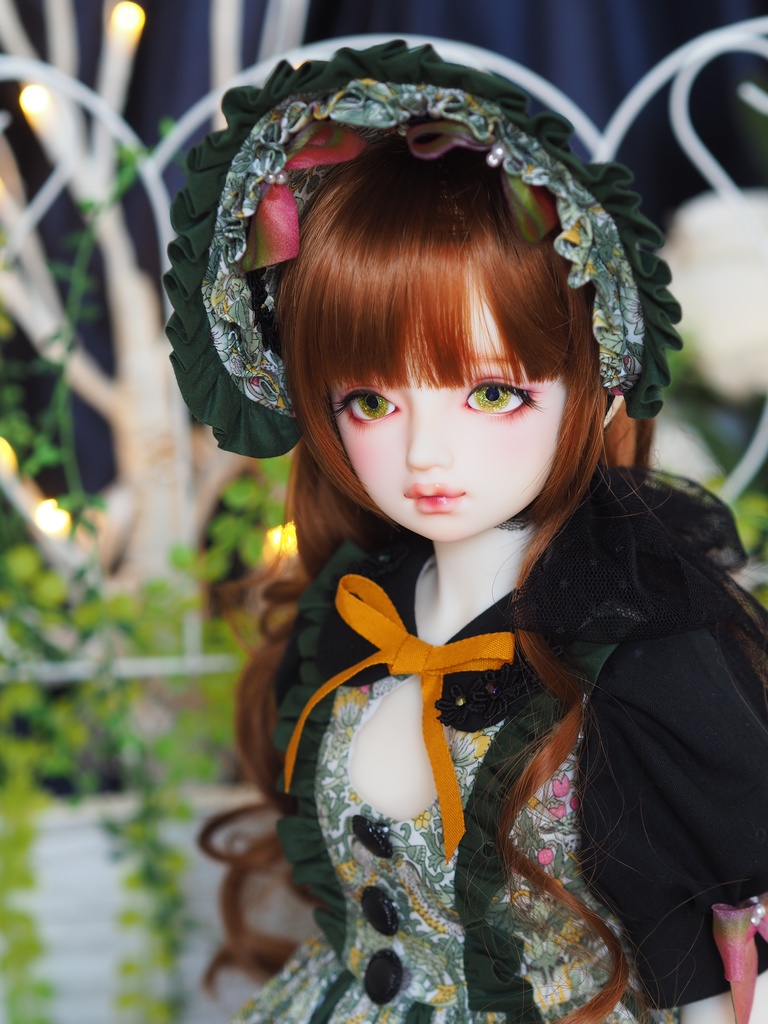 18mm/9mm イエローグリーン系水彩タイプ 七宝グラスアイ