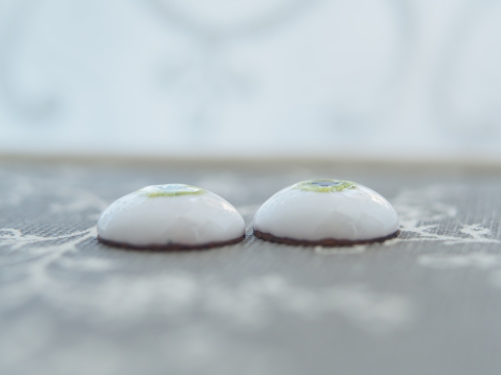 18mm/9mm イエローグリーン系水彩タイプ 七宝グラスアイ