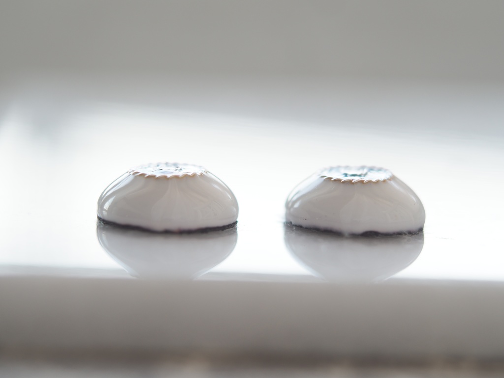 15mm/9.5-8.5mm ブルー×ピンク ジェムタイプ 七宝グラスアイ