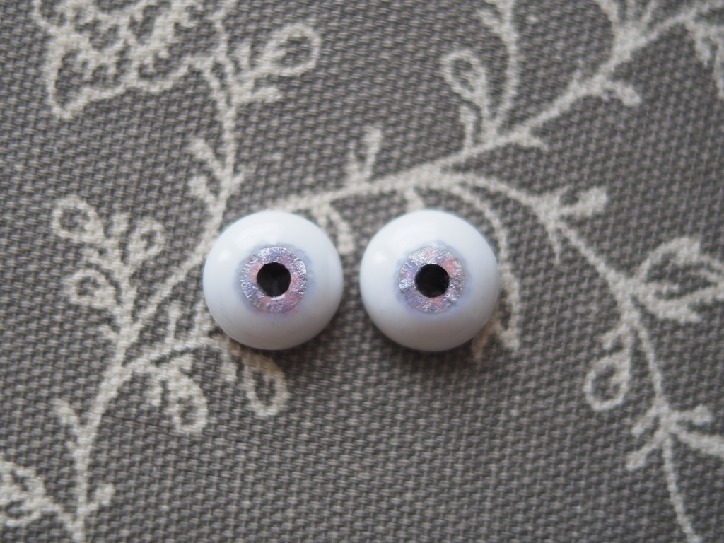 13mm/7.5mm ピンク×パープル水彩タイプ 七宝グラスアイ