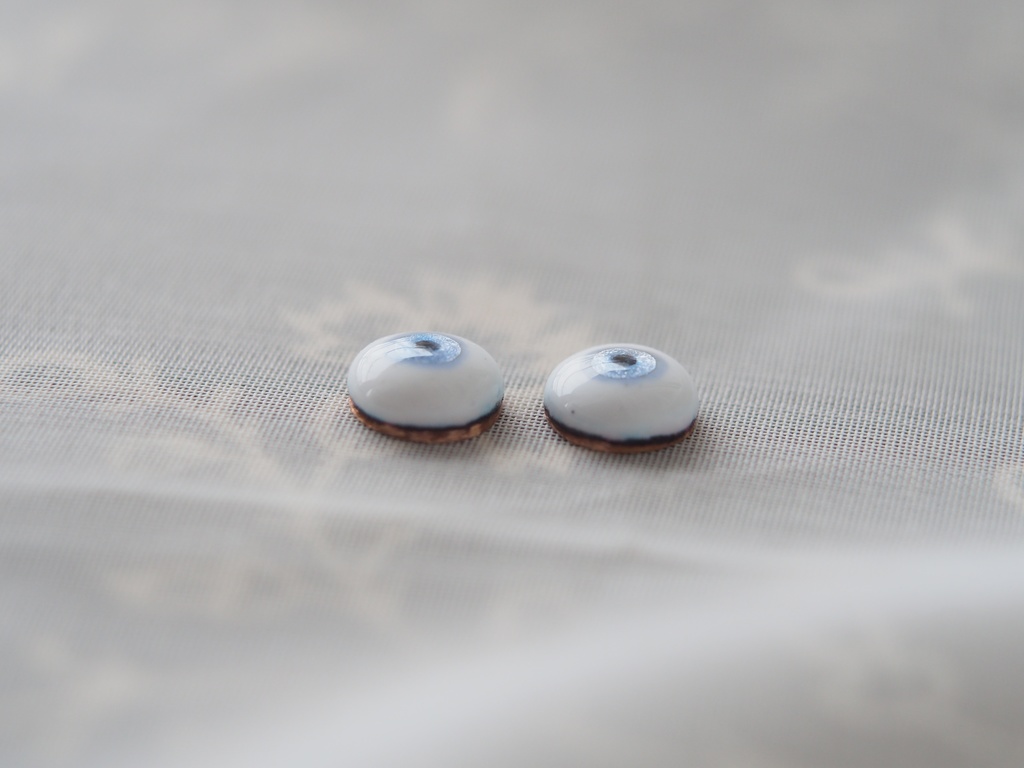 8mm/4.5mm 淡青紫水彩タイプ 七宝グラスアイ