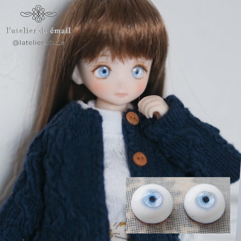 8mm/4.5mm 淡青紫水彩タイプ 七宝グラスアイ