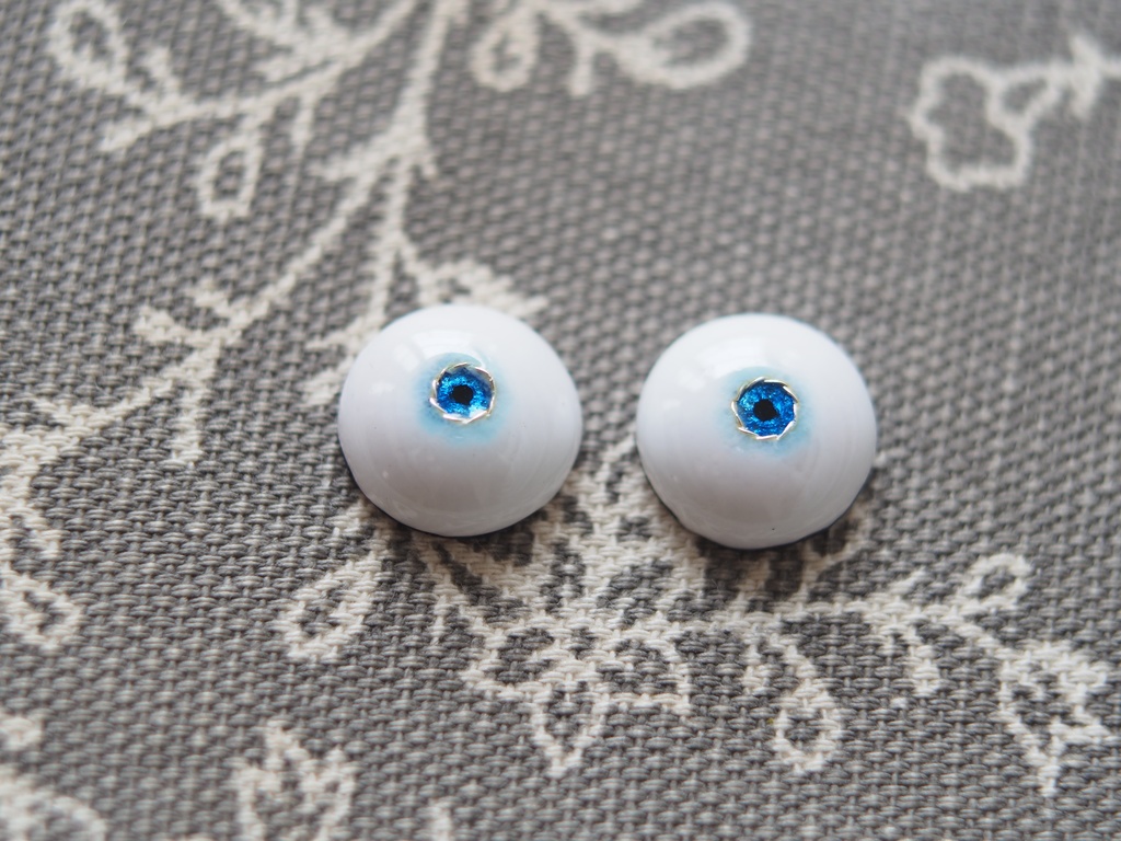 13mm/5mm 小虹彩青系ジェム+水彩タイプ 七宝グラスアイ