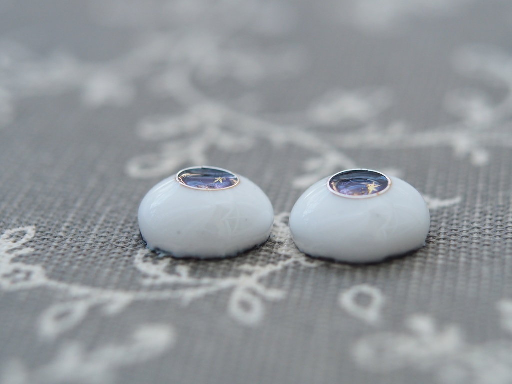 14mm/6mm 夕暮れに一番星 ジェムタイプ 七宝グラスアイ