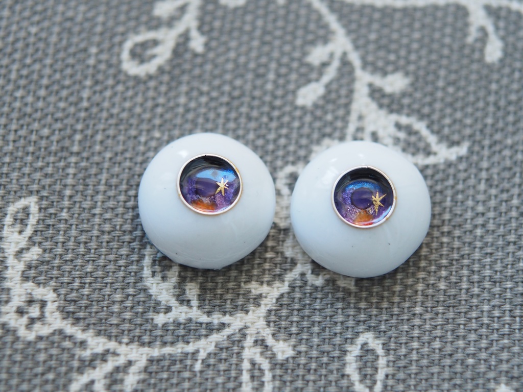 14mm/6mm 夕暮れに一番星 ジェムタイプ 七宝グラスアイ