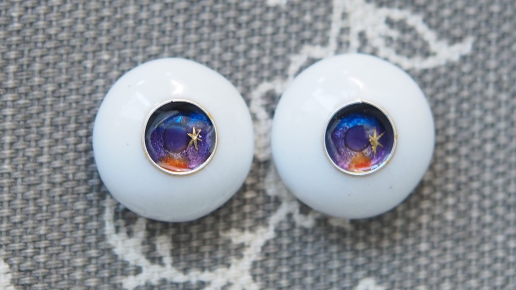 14mm/6mm 夕暮れに一番星 ジェムタイプ 七宝グラスアイ