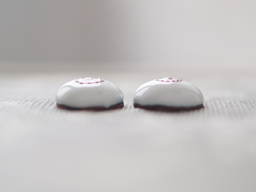 15mm/6.5mm 小虹彩淡オレンジ より線カッパータイプ 七宝グラスアイ