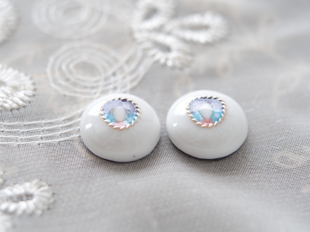 16mm/8.5-8mm ゆめかわグラデーションジェムタイプ 七宝グラスアイ