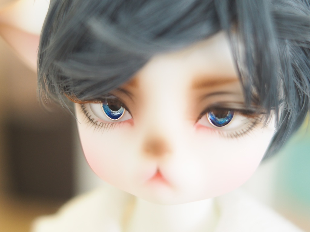 15.5mm/7-5.5mm 小虹彩青系ジェムタイプ 七宝グラスアイ