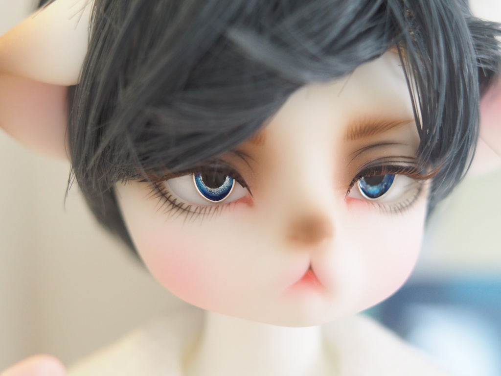 15.5mm/7-5.5mm 小虹彩青系ジェムタイプ 七宝グラスアイ