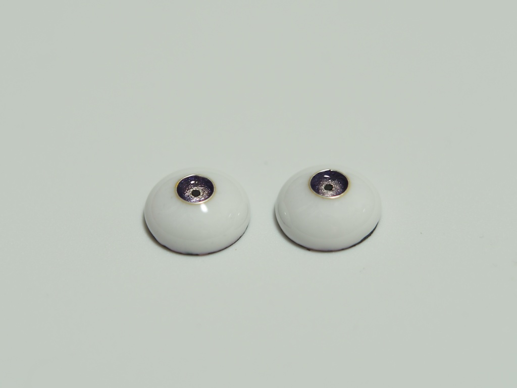 15mm/6mm 小虹彩紫系ジェムタイプ 七宝グラスアイ