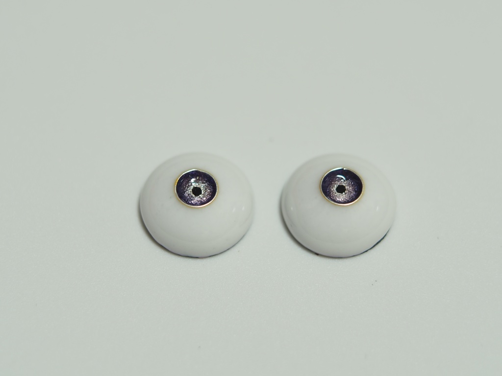 15mm/6mm 小虹彩紫系ジェムタイプ 七宝グラスアイ
