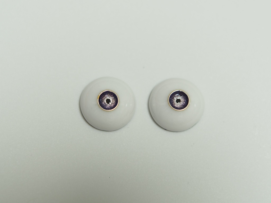 15mm/6mm 小虹彩紫系ジェムタイプ 七宝グラスアイ