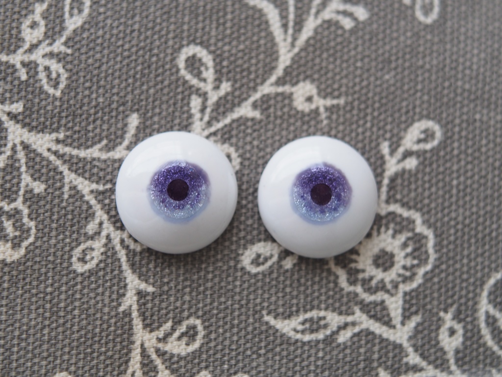 18mm/9.5mm 紫系グラデーション水彩タイプ 七宝グラスアイ