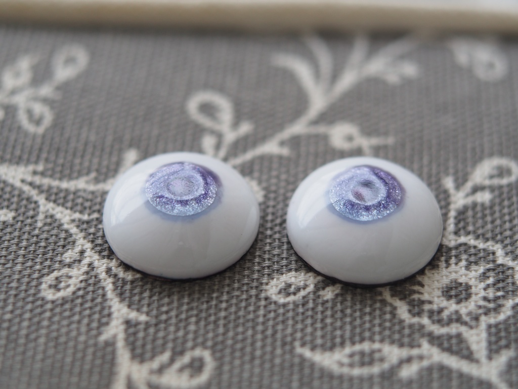 18mm/9.5mm 紫系グラデーション水彩タイプ 七宝グラスアイ