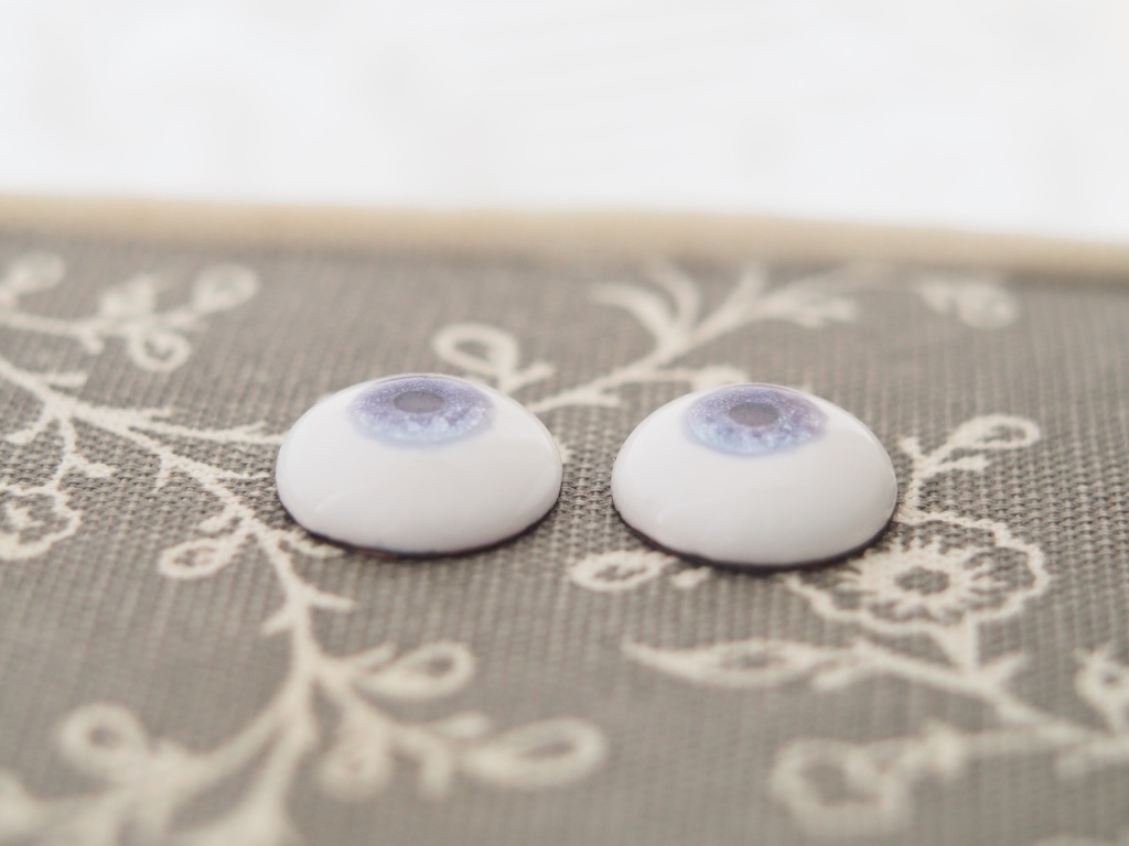 18mm/9.5mm 紫系グラデーション水彩タイプ 七宝グラスアイ