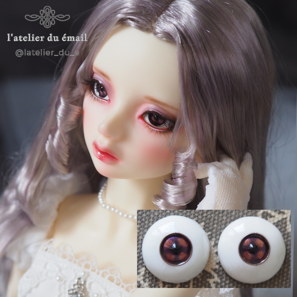 18mm/9mm 紫系カッパータイプ 七宝グラスアイ