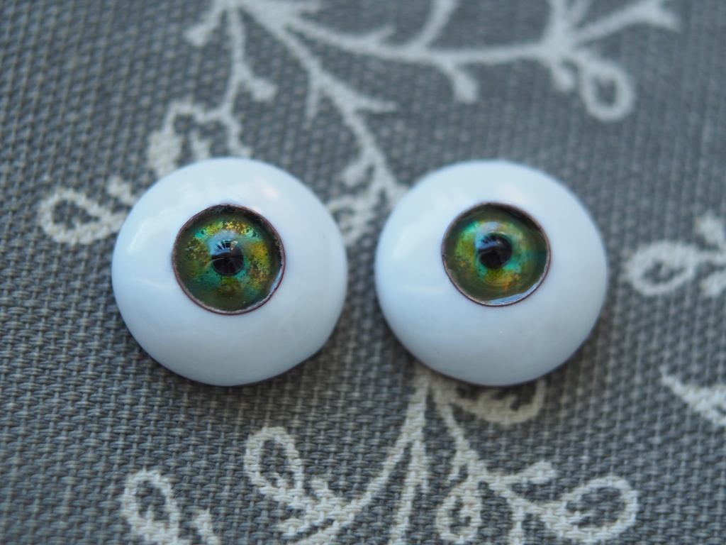 18mm/9mm グリーン系カッパータイプ 七宝グラスアイ