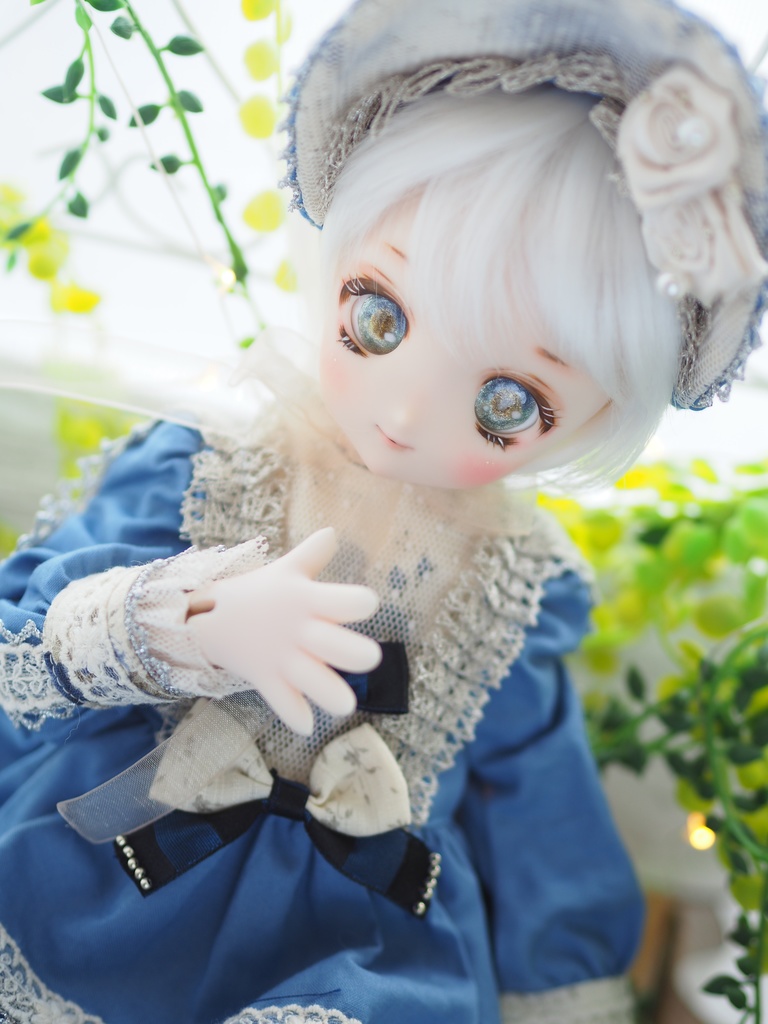 18mm/13.5-12mm アニメ風グレイッシュミント水彩タイプ 七宝グラスアイ