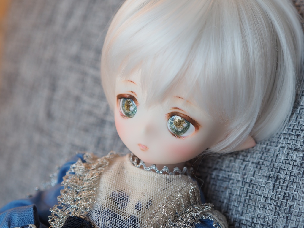 18mm/13.5-12mm アニメ風グレイッシュミント水彩タイプ 七宝グラスアイ